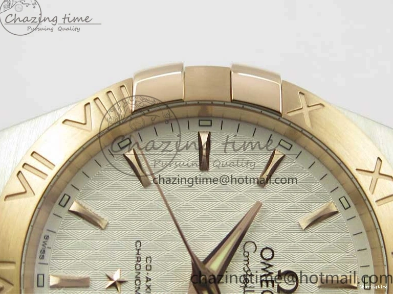 0115 Stylish Constellation 38mm SS RG VSF 1:1 Best Edition WhiteTextured Dial on SS RG Bracelet A8500 Super Clone 7921